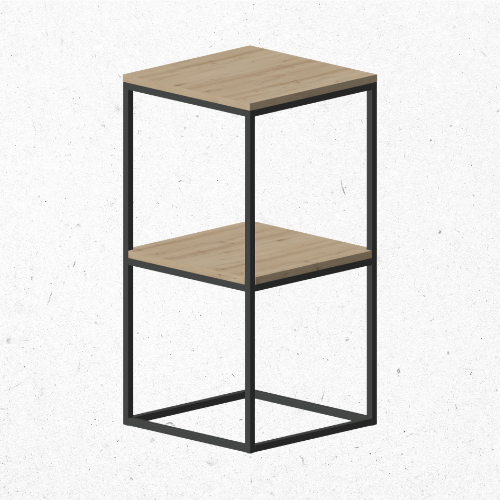 Stalen bijzettafel dubbel